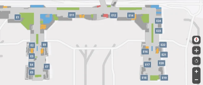 Houston Airport Terminal E map
