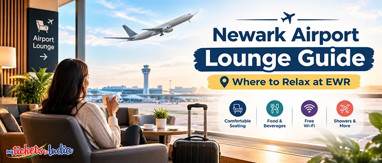 Newark Airport Lounge Guide – Comfortable airport lounge seating, dining areas, and amenities at Newark Liberty International Airport.