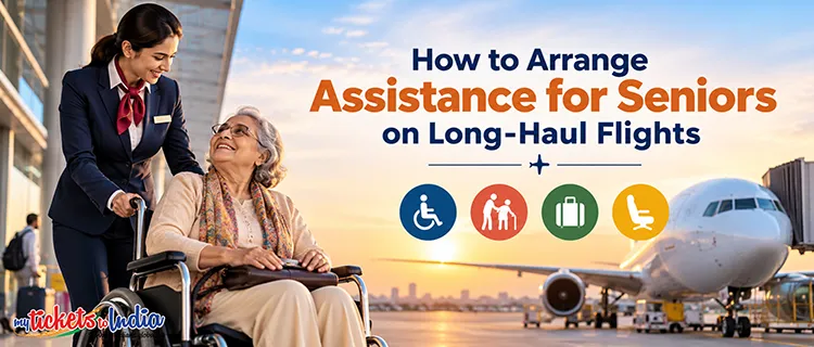 Senior flight assistance at sunrise, helping elderly passengers enjoy a safe and comfortable air travel experience.
