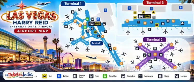 Map Search LAS Airport Map | Terminals, Gates & Parking | MyTicketsToIndia